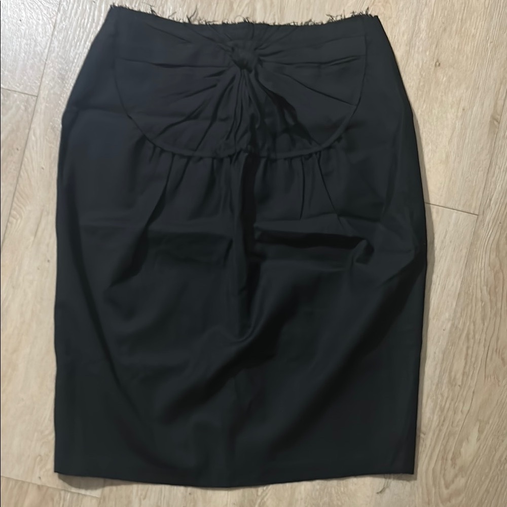 Givenchy Black Ruched Tie Front Pencil Skirt